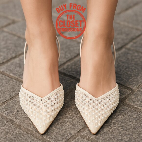 ZARA Blogger Fave!!! Embellished Slingbacks NWT 🤍 - Picture 4 of 16